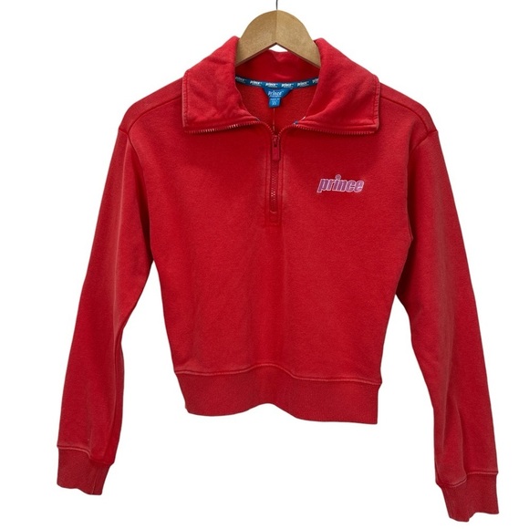 NWT Prince Pickleball Women's French Terry 1/4 Zip Pullover Power Red XS - Picture 2 of 13